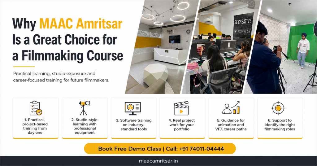 Why is MAAC Amritsar best option for filmmaking course after 12th?